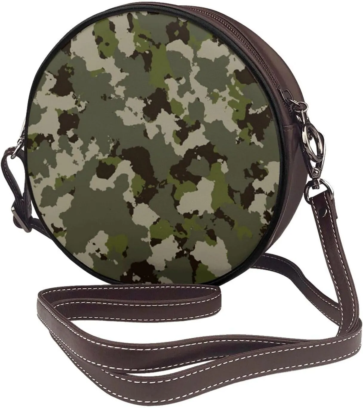 Crossbody Bags Circle Purses Women, Lightweight Functional Multi Pocket Purse Adjustable Strap