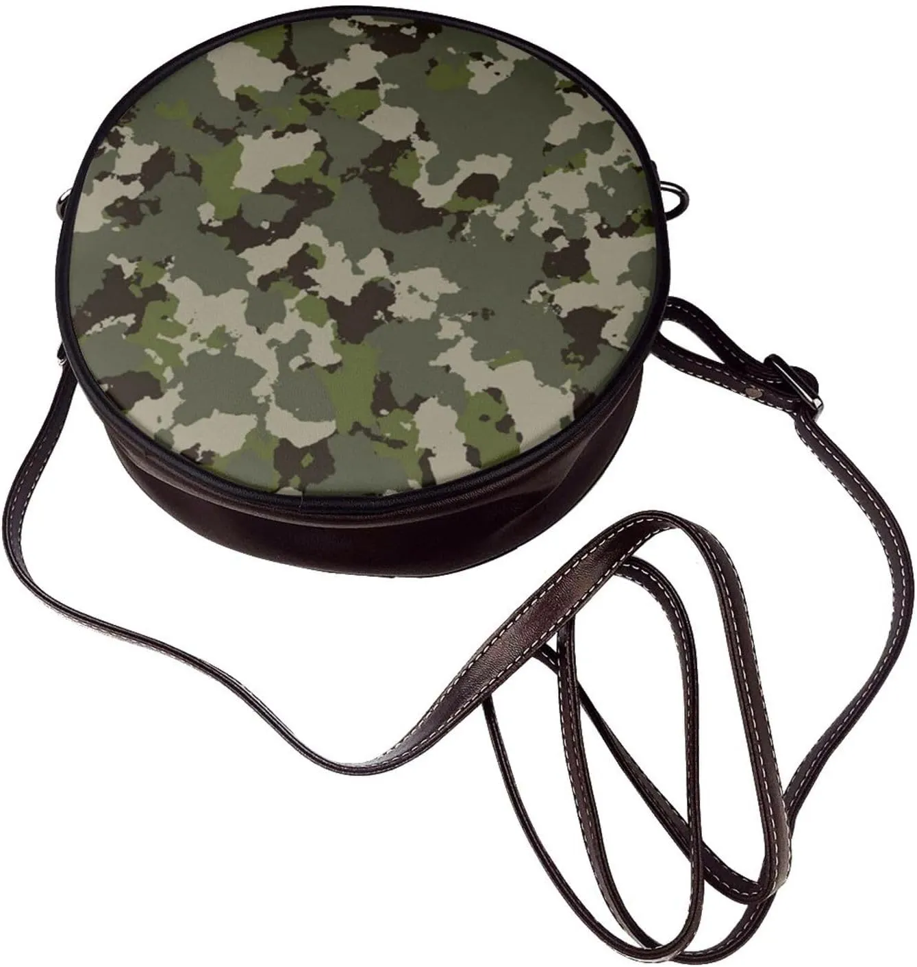 Crossbody Bags Circle Purses Women, Lightweight Functional Multi Pocket Purse Adjustable Strap