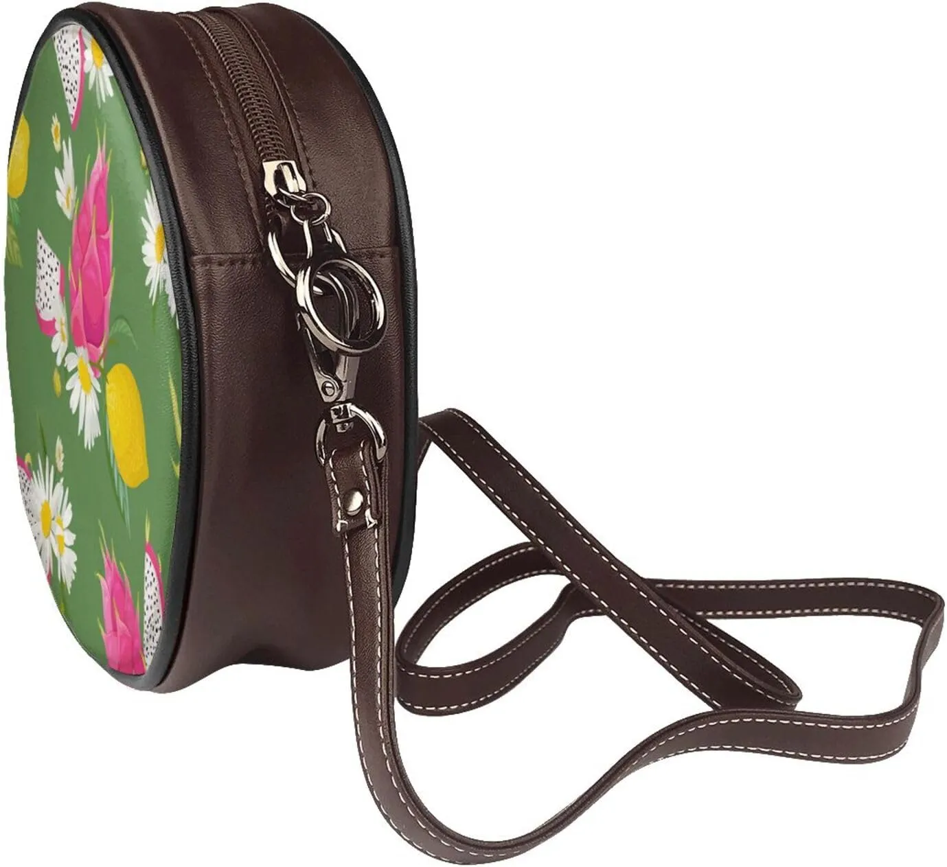 Crossbody Bags Circle Purses Women, Lightweight Functional Multi Pocket Purse Adjustable Strap