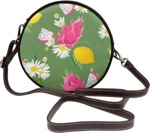 Crossbody Bags Circle Purses Women, Lightweight Functional Multi Pocket Purse Adjustable Strap