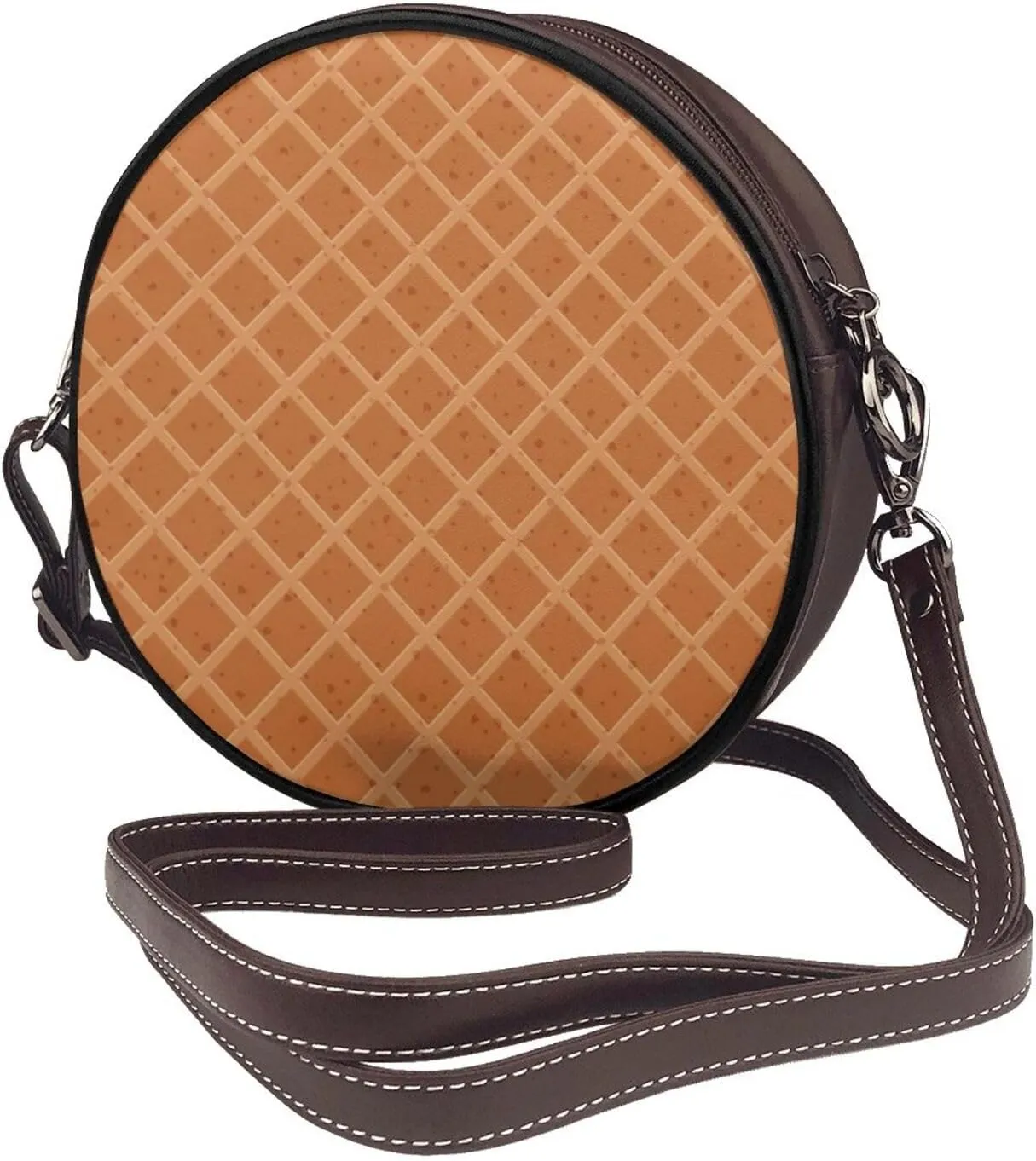 Crossbody Bags Circle Purses Women, Lightweight Functional Multi Pocket Purse Adjustable Strap