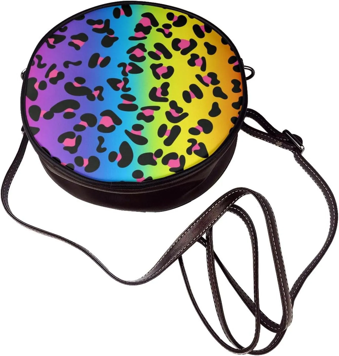 Crossbody Bags Circle Purses Women, Lightweight Functional Multi Pocket Purse Adjustable Strap