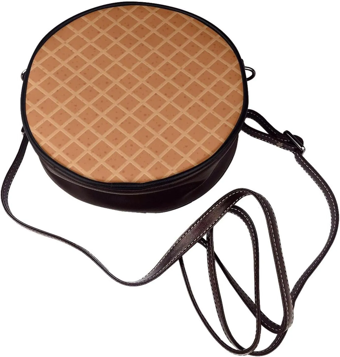 Crossbody Bags Circle Purses Women, Lightweight Functional Multi Pocket Purse Adjustable Strap