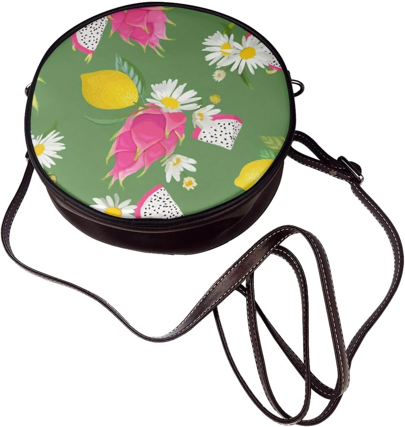 Crossbody Bags Circle Purses Women, Lightweight Functional Multi Pocket Purse Adjustable Strap