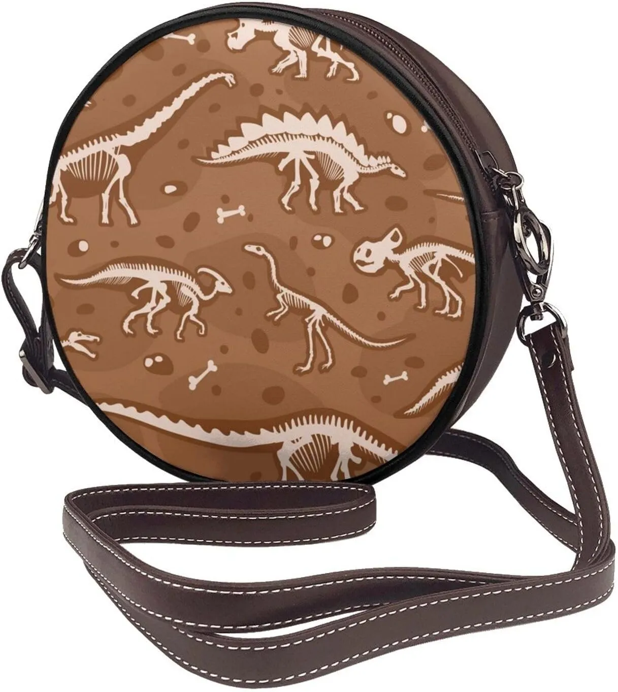 Crossbody Bags Circle Purses Women, Lightweight Functional Multi Pocket Purse Adjustable Strap