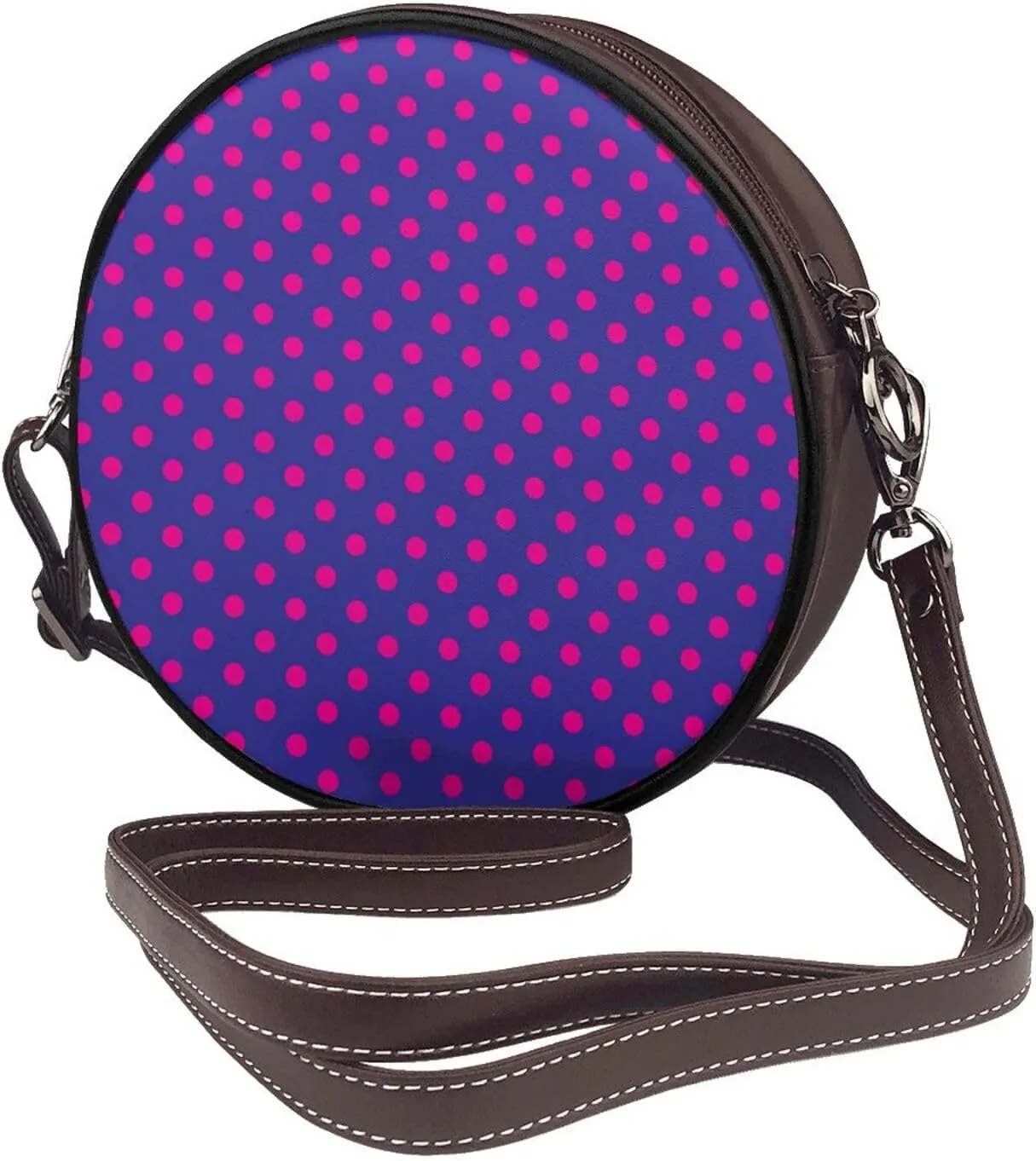 Crossbody Bags Circle Purses Women, Lightweight Functional Multi Pocket Purse Adjustable Strap