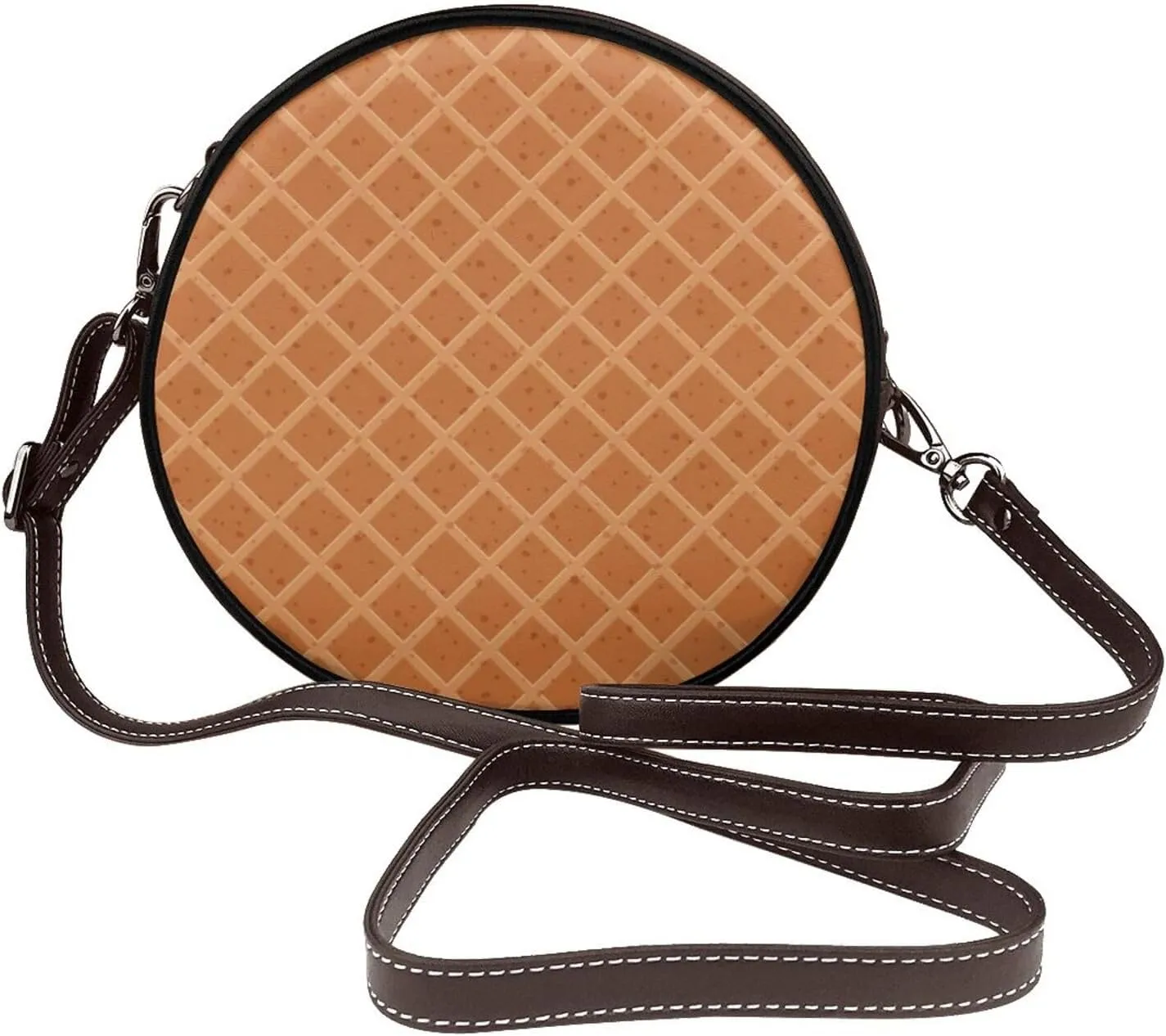 Crossbody Bags Circle Purses Women, Lightweight Functional Multi Pocket Purse Adjustable Strap