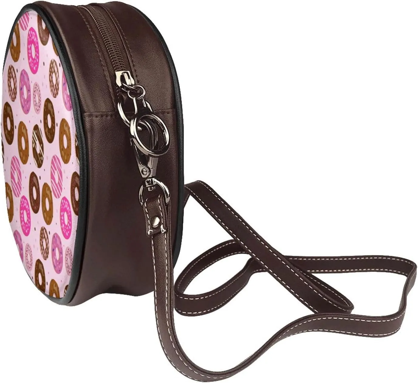 Crossbody Bags Circle Purses Women, Lightweight Functional Multi Pocket Purse Adjustable Strap