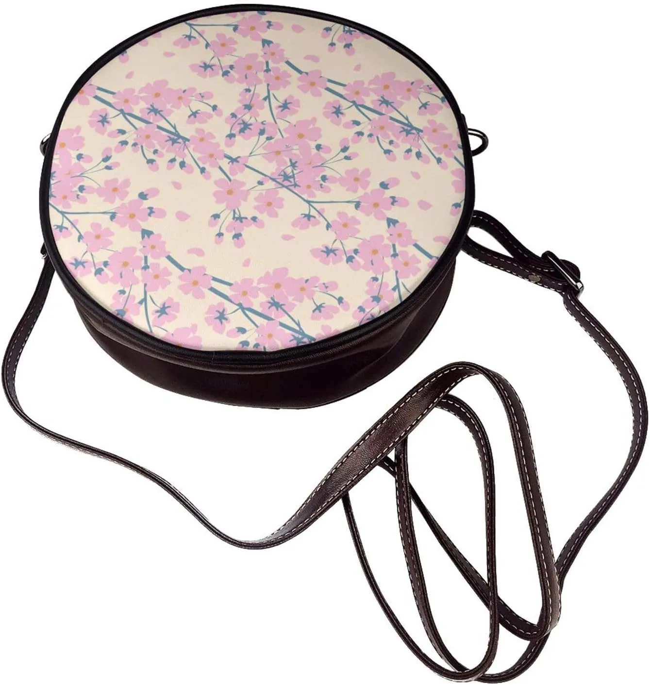 Crossbody Bags Circle Purses Women, Lightweight Functional Multi Pocket Purse Adjustable Strap
