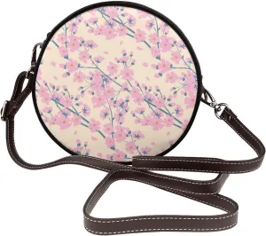 Crossbody Bags Circle Purses Women, Lightweight Functional Multi Pocket Purse Adjustable Strap