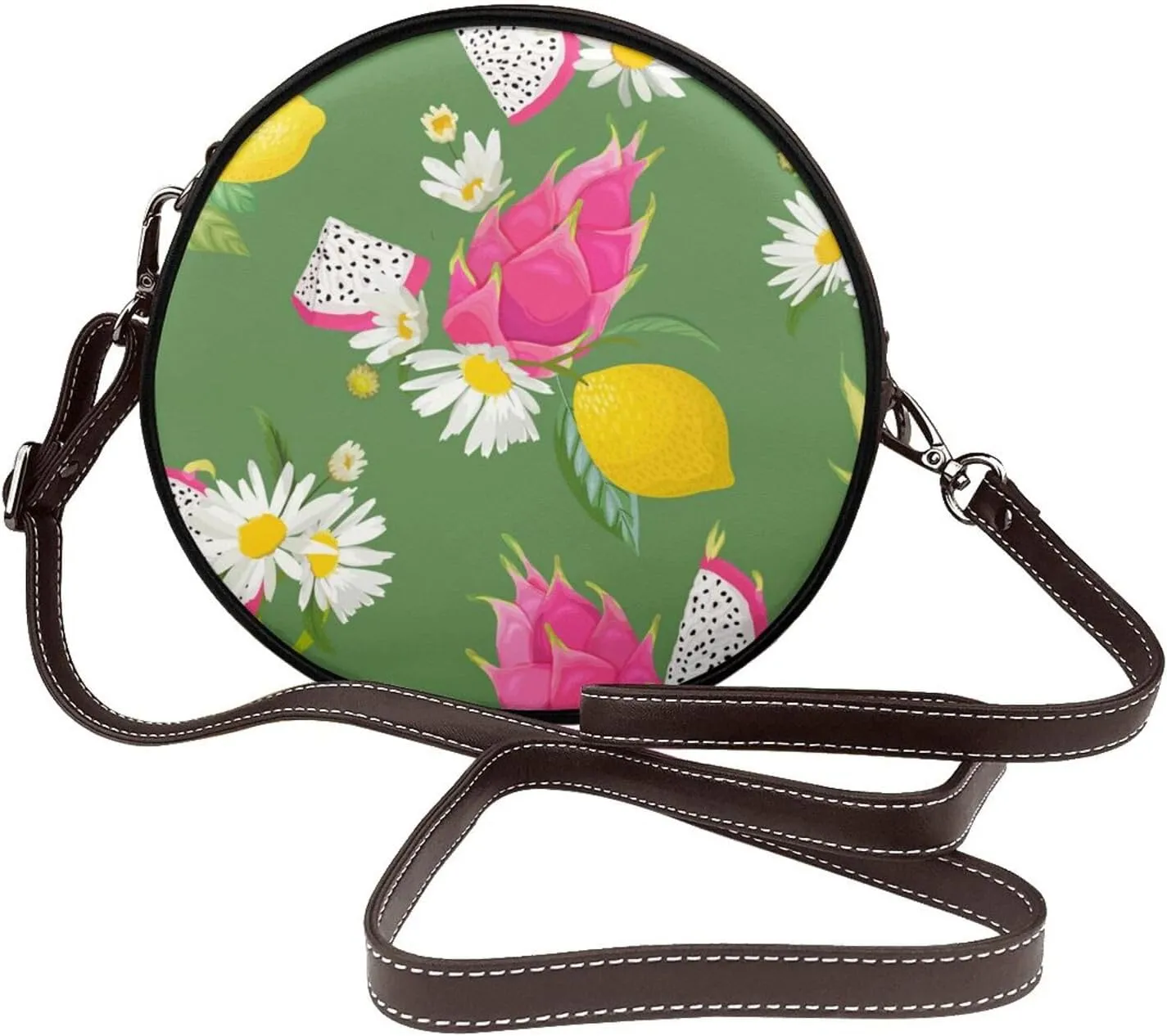Crossbody Bags Circle Purses Women, Lightweight Functional Multi Pocket Purse Adjustable Strap