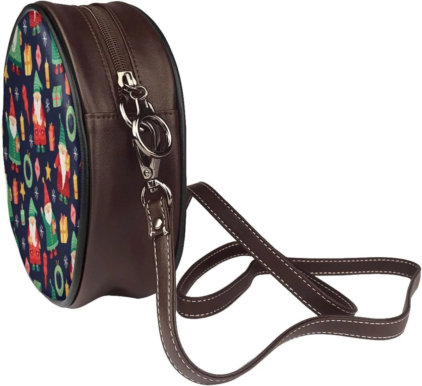 Crossbody Bags Circle Purses Women, Lightweight Functional Multi Pocket Purse Adjustable Strap