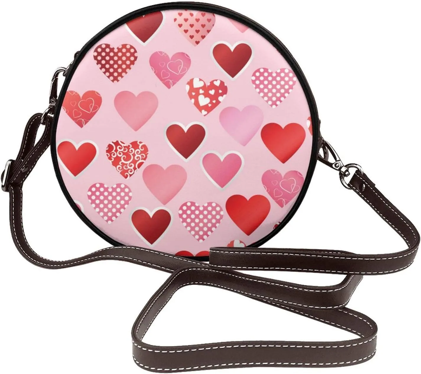 Crossbody Bags Circle Purses Women, Lightweight Functional Multi Pocket Purse Adjustable Strap