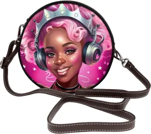 Crossbody Bags Circle Purses Women, Lightweight Functional Multi Pocket Purse Adjustable Strap
