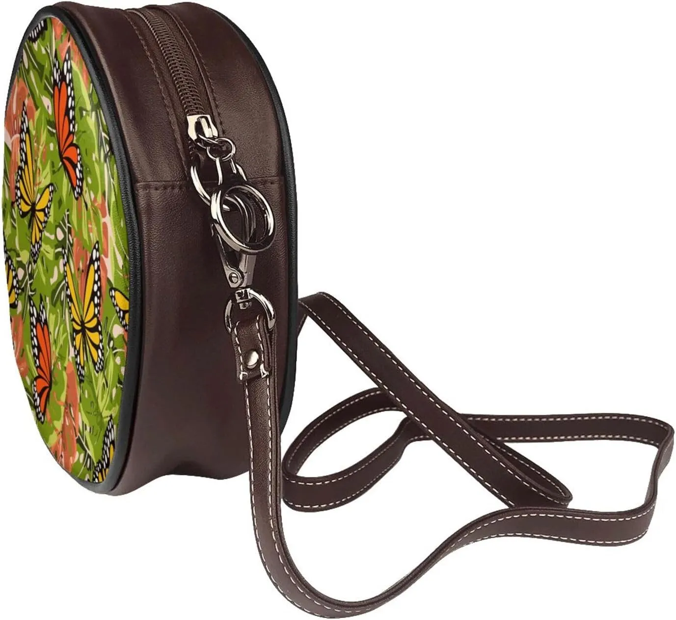 Crossbody Bags Circle Purses Women, Lightweight Functional Multi Pocket Purse Adjustable Strap