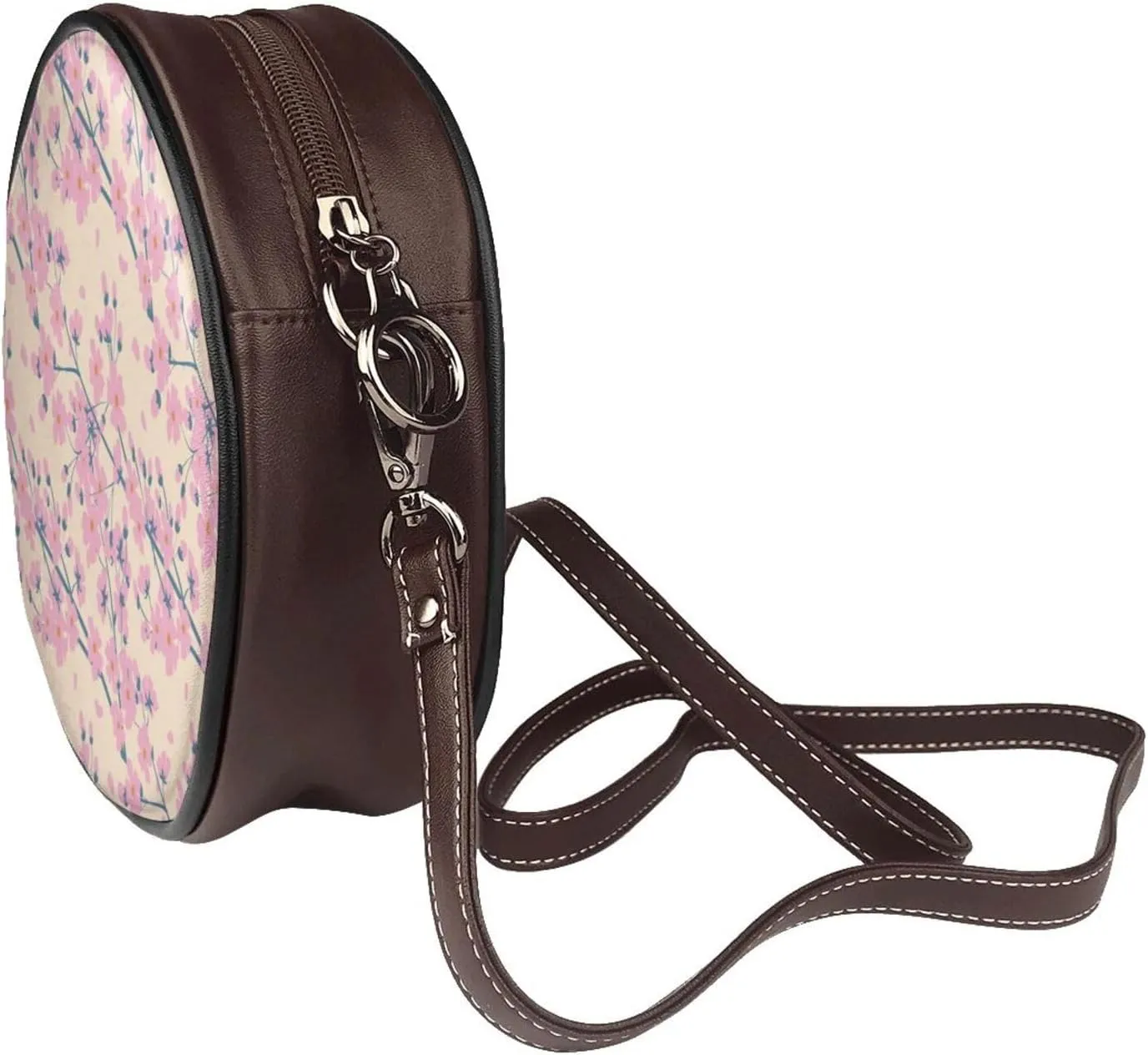 Crossbody Bags Circle Purses Women, Lightweight Functional Multi Pocket Purse Adjustable Strap
