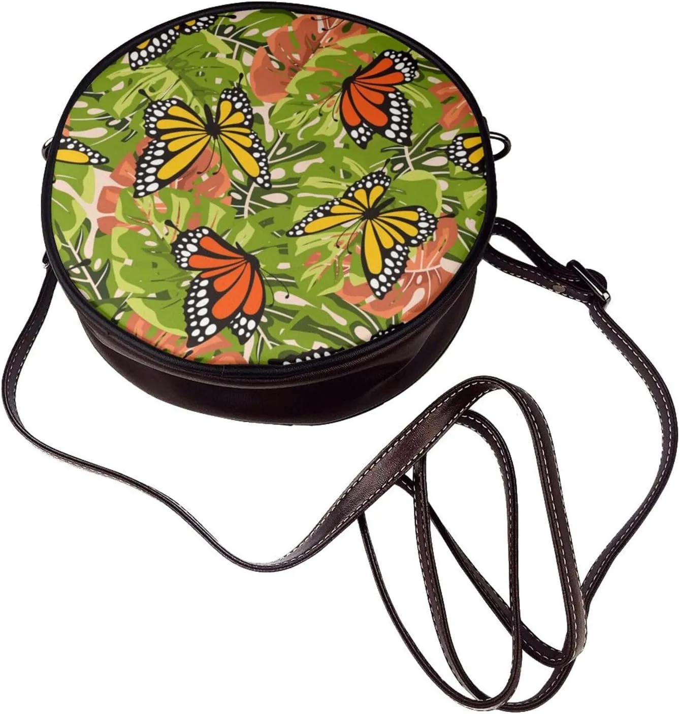 Crossbody Bags Circle Purses Women, Lightweight Functional Multi Pocket Purse Adjustable Strap