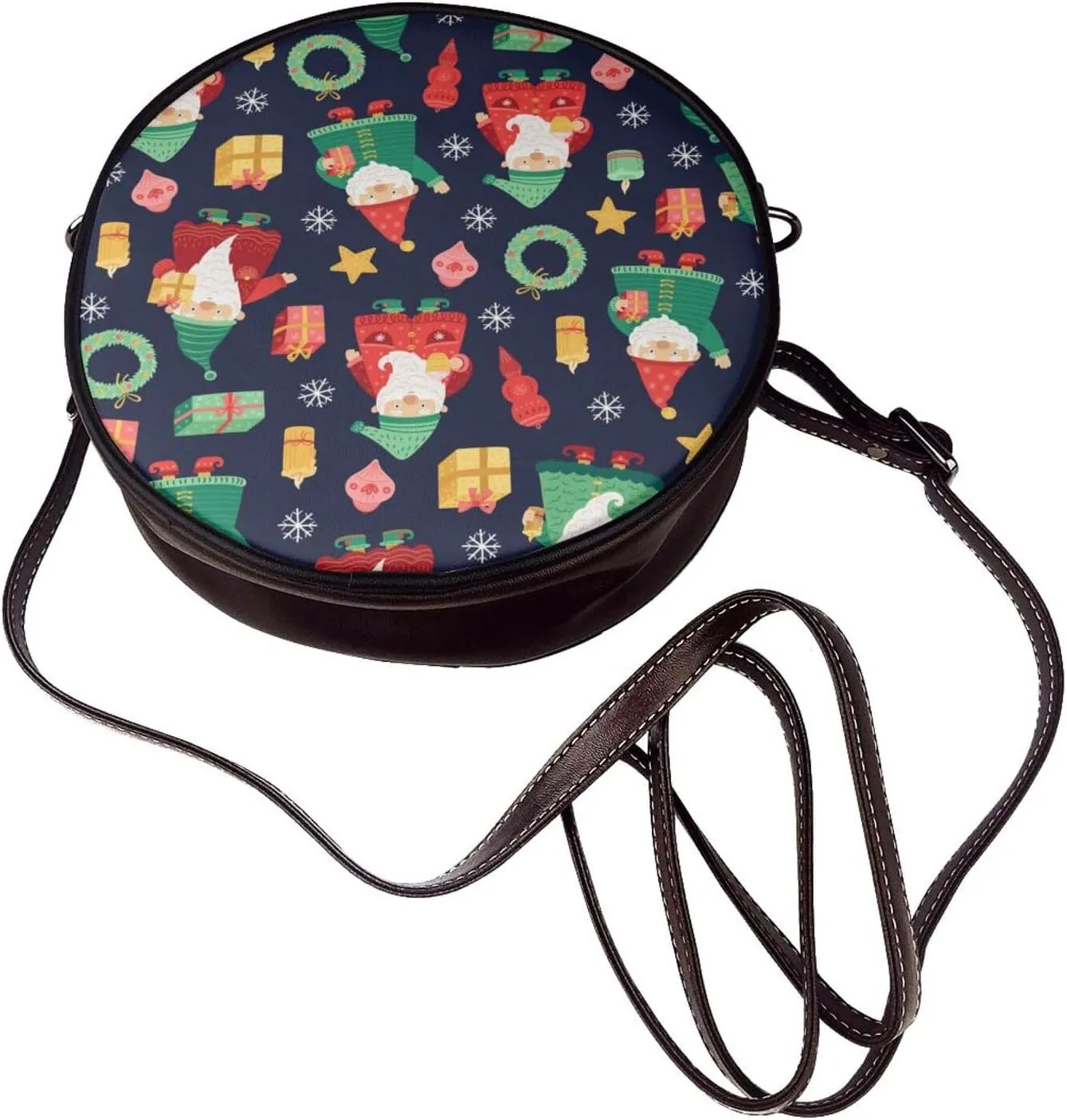 Crossbody Bags Circle Purses Women, Lightweight Functional Multi Pocket Purse Adjustable Strap