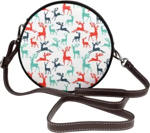 Crossbody Bags Circle Purses Women, Lightweight Functional Multi Pocket Purse Adjustable Strap