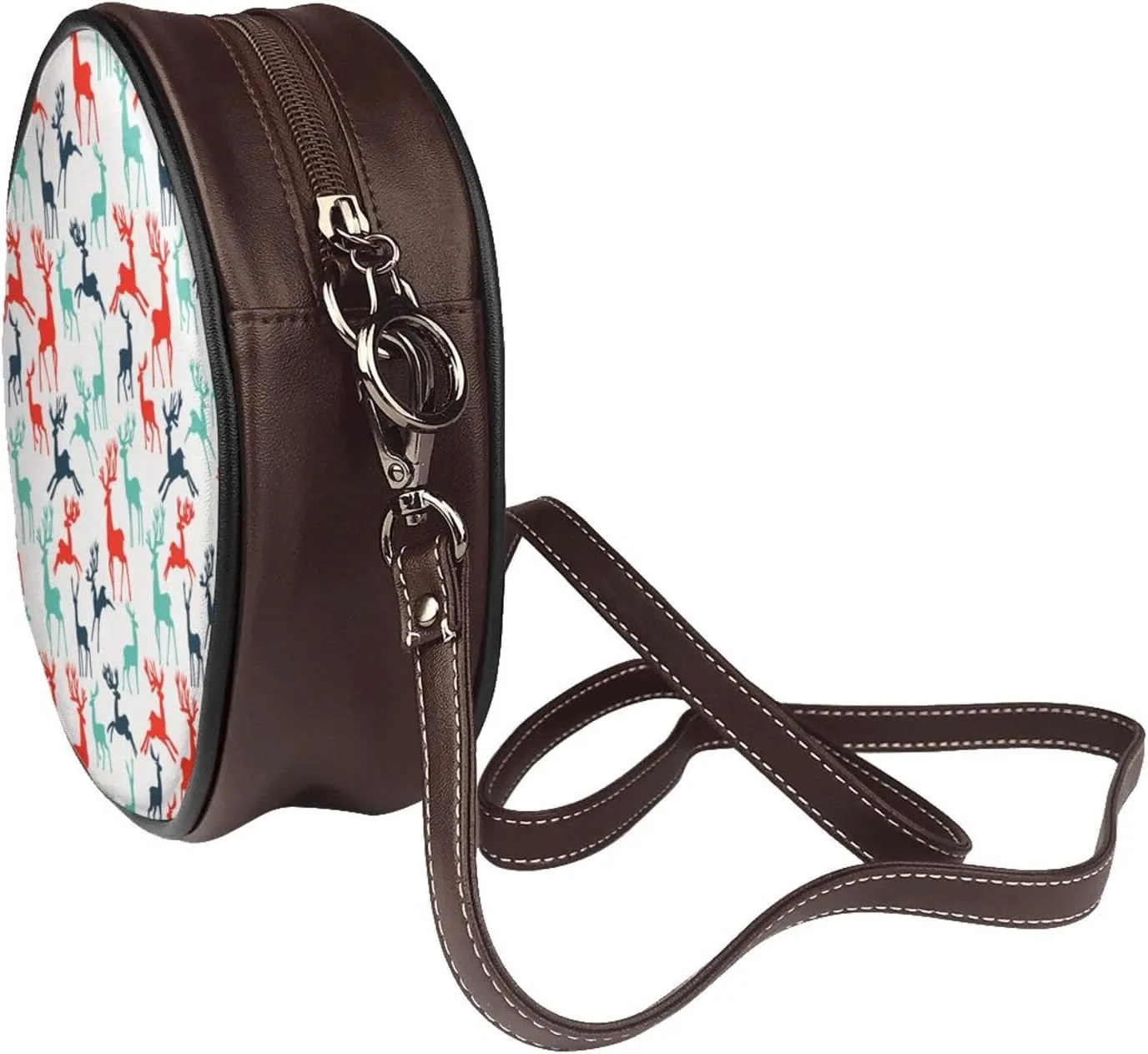 Crossbody Bags Circle Purses Women, Lightweight Functional Multi Pocket Purse Adjustable Strap