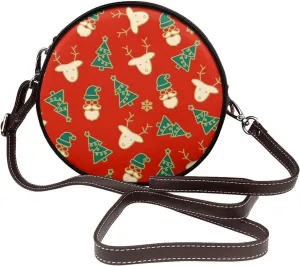 Crossbody Bags Circle Purses Women, Lightweight Functional Multi Pocket Purse Adjustable Strap