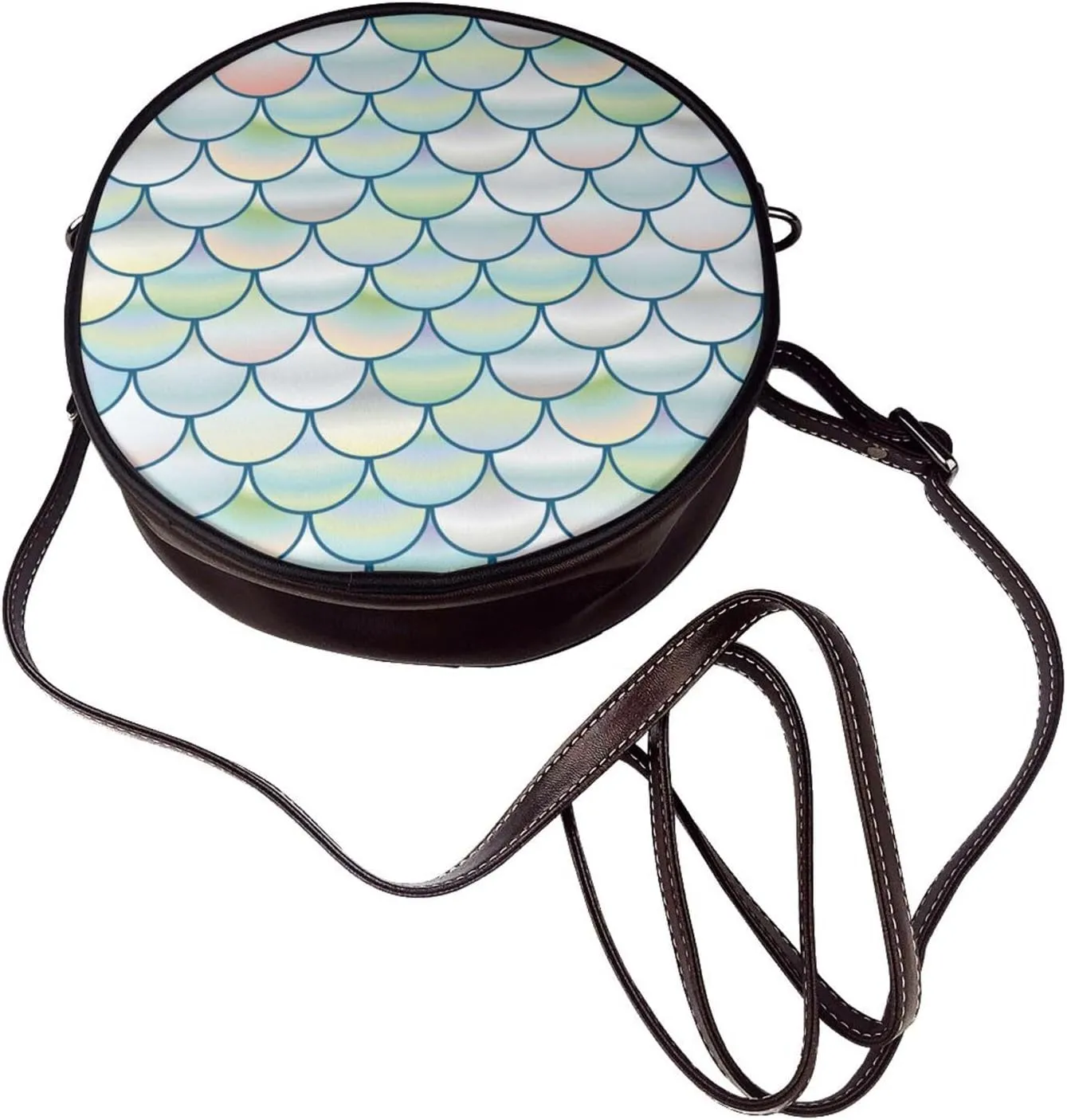 Crossbody Bags Circle Purses Women, Lightweight Functional Multi Pocket Purse Adjustable Strap