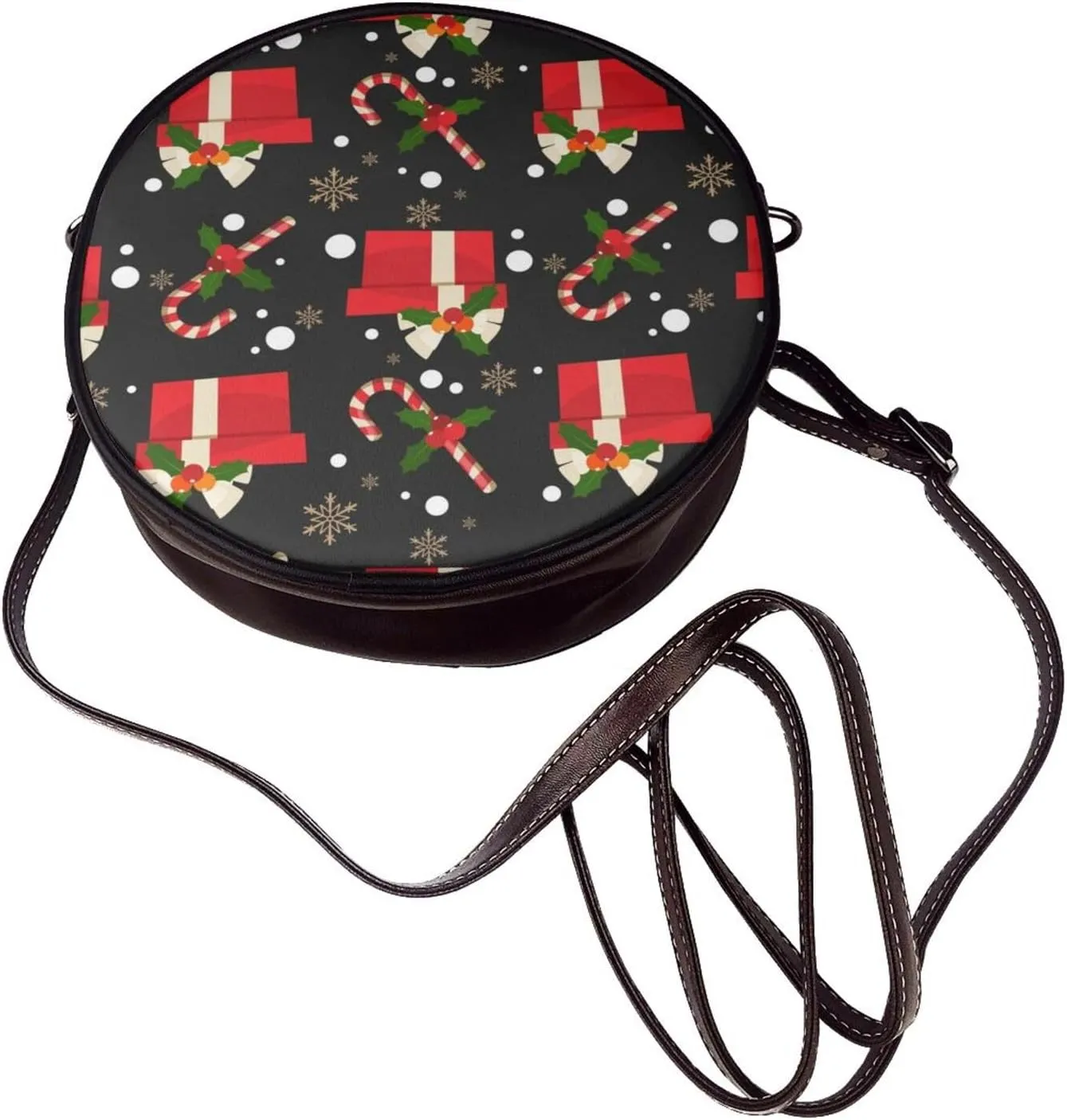 Crossbody Bags Circle Purses Women, Lightweight Functional Multi Pocket Purse Adjustable Strap
