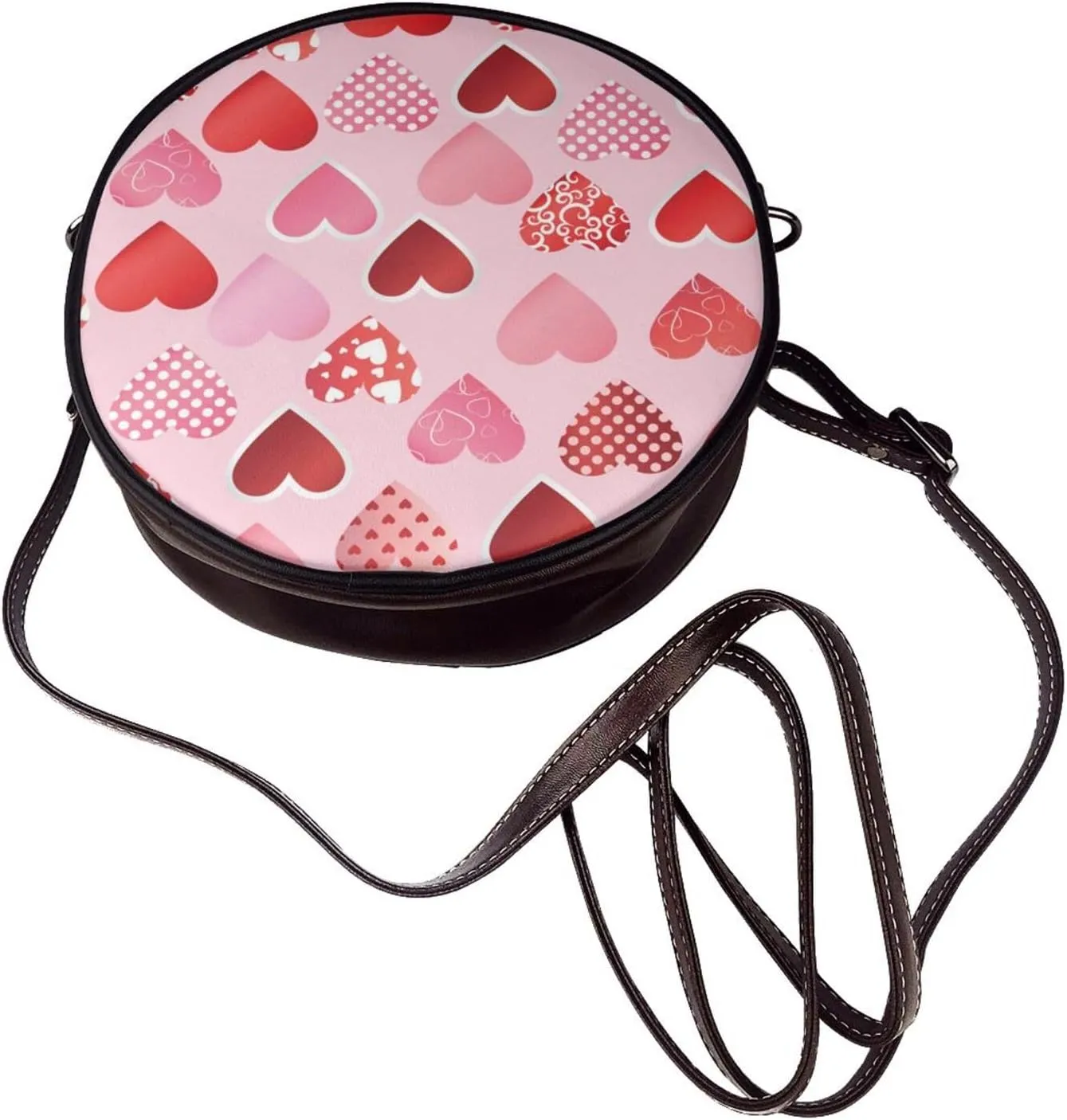 Crossbody Bags Circle Purses Women, Lightweight Functional Multi Pocket Purse Adjustable Strap