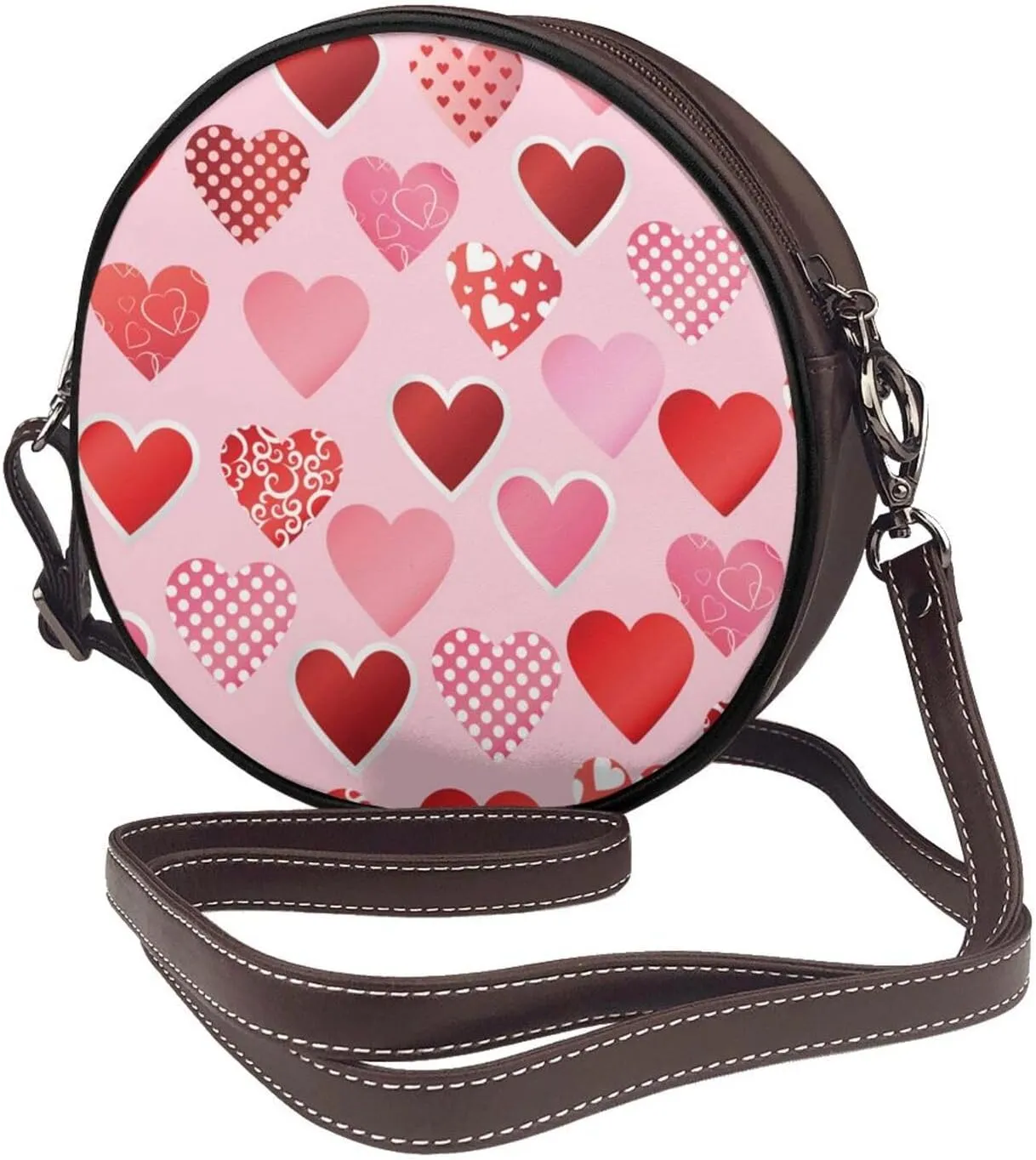 Crossbody Bags Circle Purses Women, Lightweight Functional Multi Pocket Purse Adjustable Strap