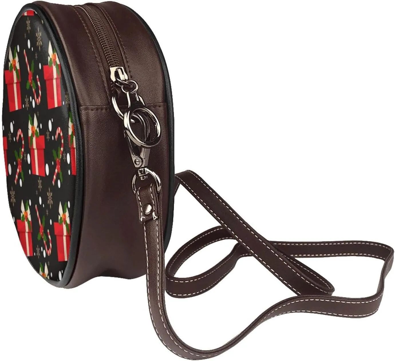 Crossbody Bags Circle Purses Women, Lightweight Functional Multi Pocket Purse Adjustable Strap