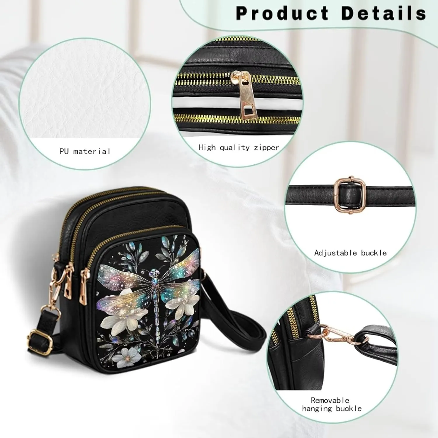 Crossbody Bags for Women Small Size Travel Leather Shoulder Purses Mini Satchel Bag