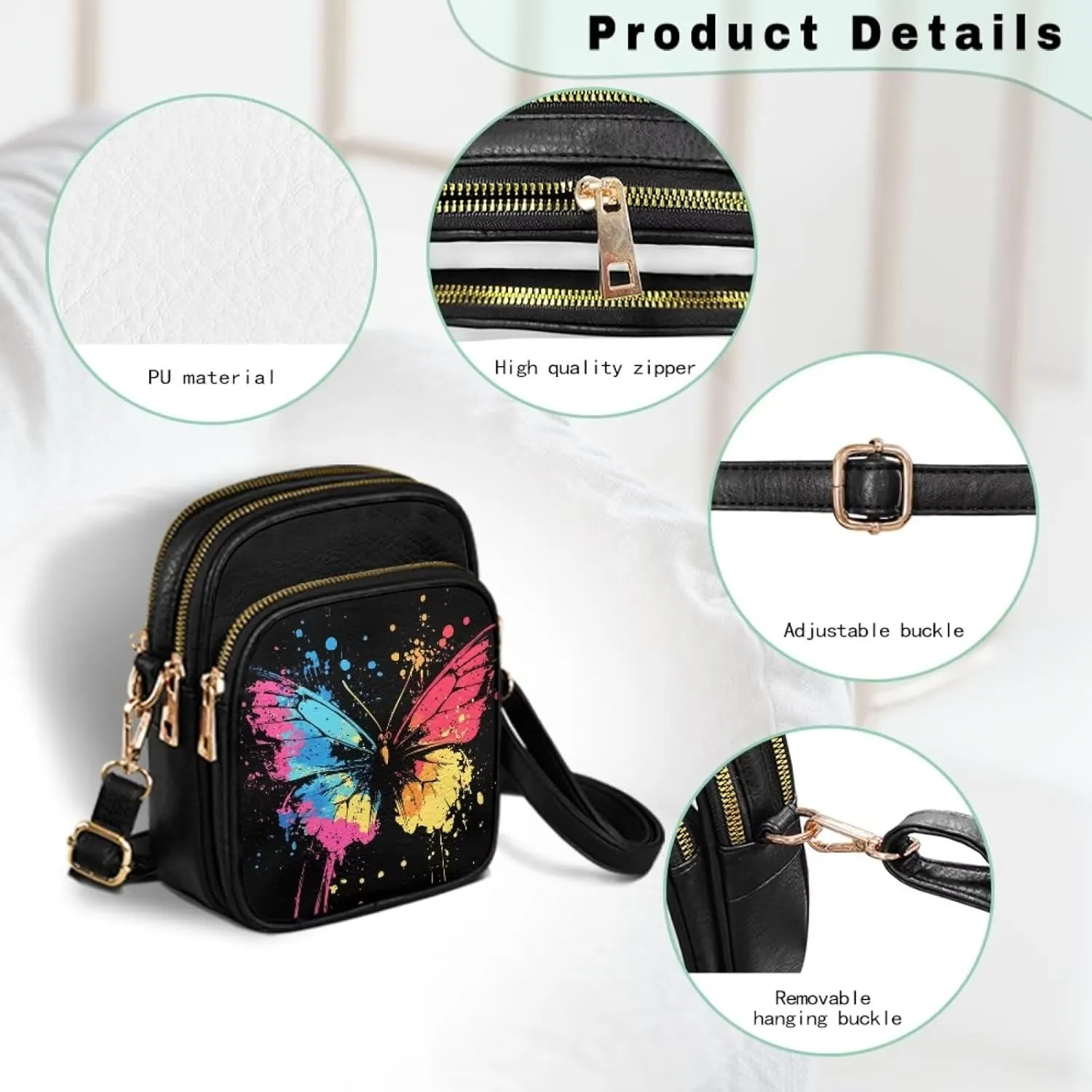 Crossbody Bags for Women Small Size Travel Leather Shoulder Purses Mini Satchel Bag