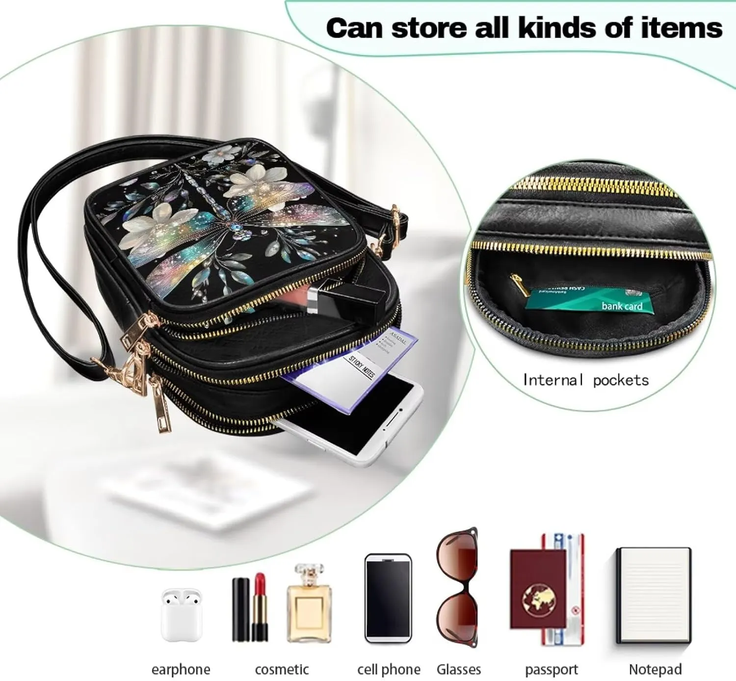 Crossbody Bags for Women Small Size Travel Leather Shoulder Purses Mini Satchel Bag