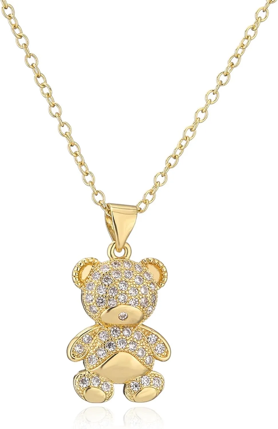 Cute Gold Bear Necklace For Women - Playful Animal Bear Pendant Nature-inspired Fashion Accessory Adorable Charm Animal Jewelry Gift