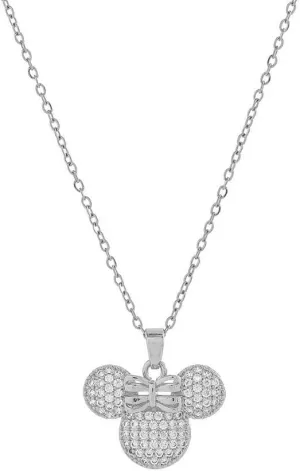 Cute Lady Mouse Pendant Necklace for Women Surgical Stainless Steel Hypoallergenic Crystal Choker Chain Adjustable Comfortable Dainty Anniversary Birthday Holiday Jewelry