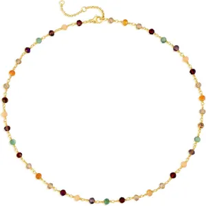 Dainty Chain Choker Necklace 18K Gold Plated Colorfull Link Chokers for Women Multicolor Necklaces Jewelry