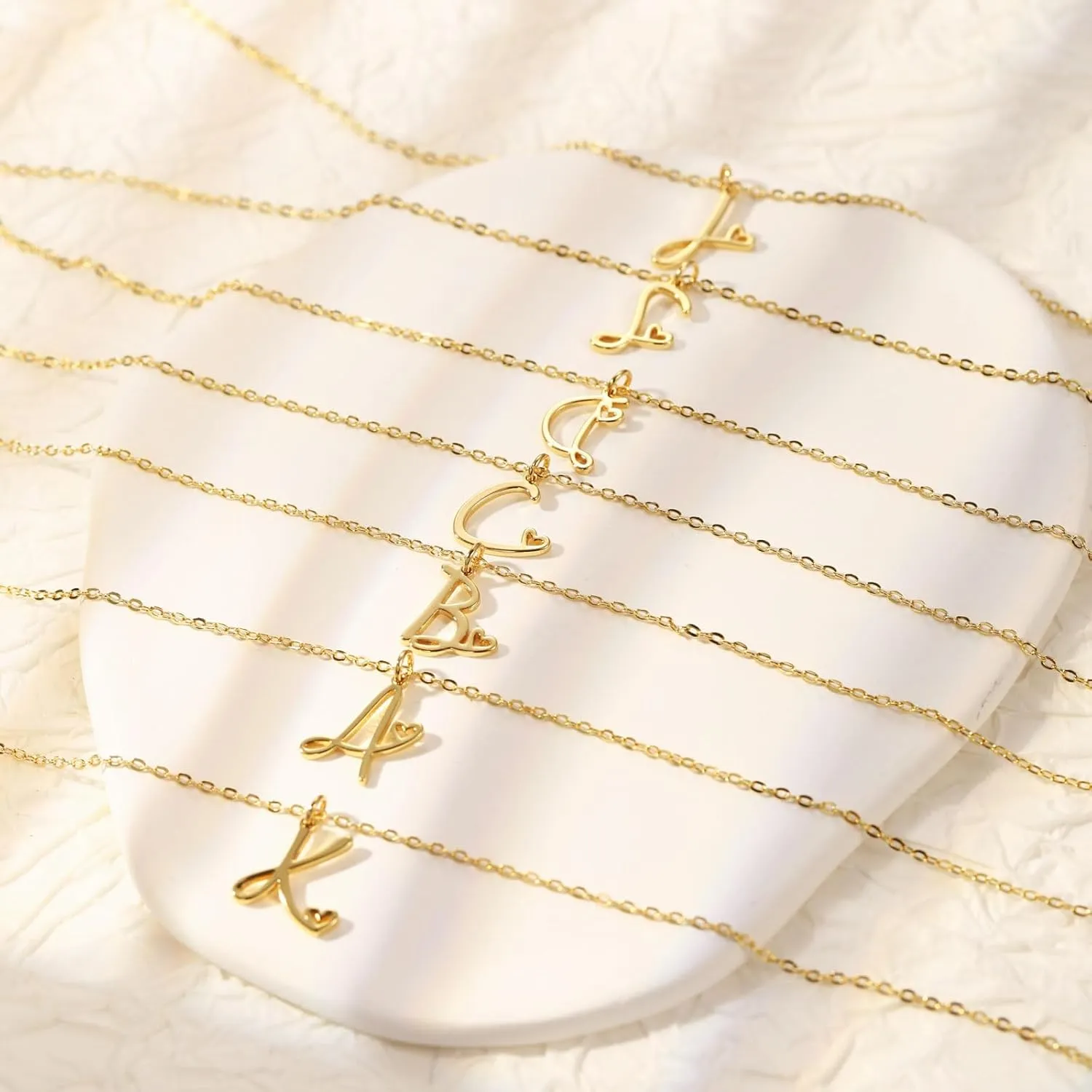 Dainty Gold Initial Necklaces for Women, 14K Gold Plated Tiny Letter Pendant Necklace Simple Cute Custom Personalized Monogram Name Choker Trendy Minimalist Jewelry Gift