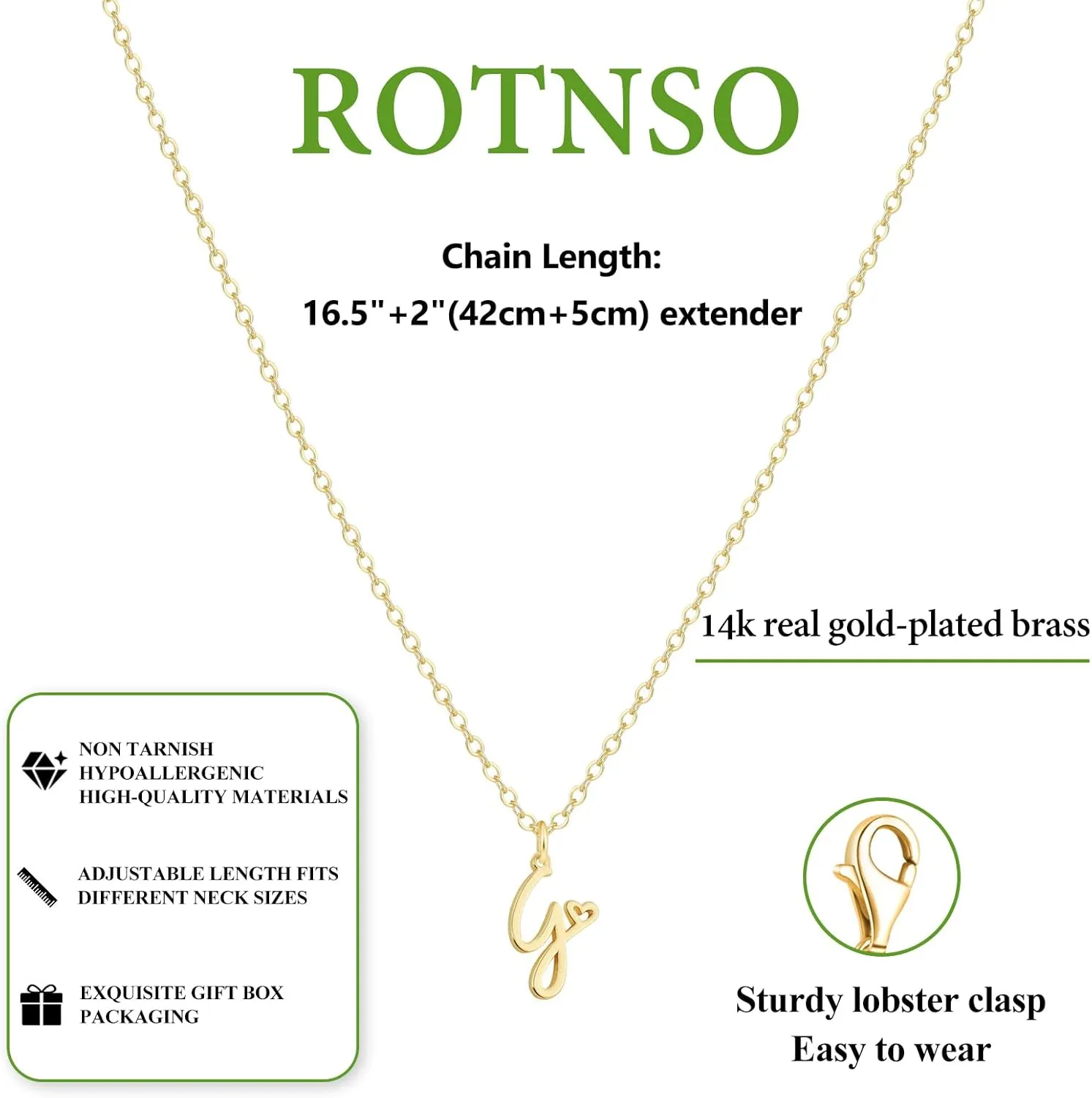 Dainty Gold Initial Necklaces for Women, 14K Gold Plated Tiny Letter Pendant Necklace Simple Cute Custom Personalized Monogram Name Choker Trendy Minimalist Jewelry Gift
