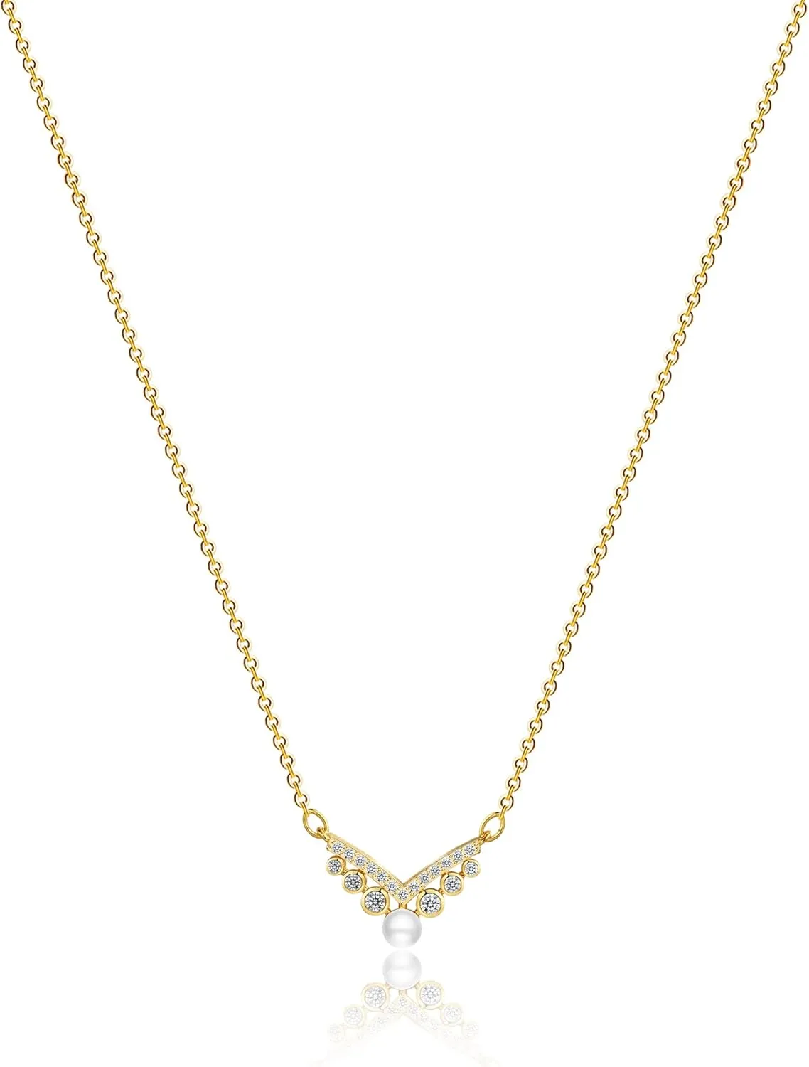 Diamond Necklaces for Women 14k Gold Plated Dainty Flower Cubic Zirconia Simple Layered Necklace Different Shapes Choker Necklaces Delicacy Jewelry for Women
