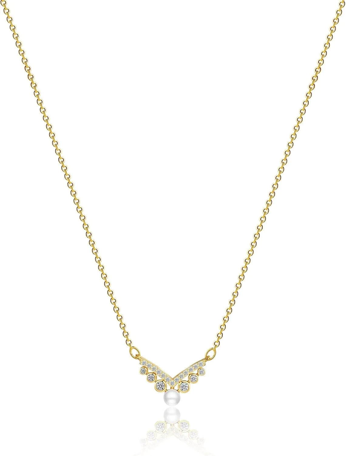 Diamond Necklaces for Women 14k Gold Plated Dainty Flower Cubic Zirconia Simple Layered Necklace Different Shapes Choker Necklaces Delicacy Jewelry for Women