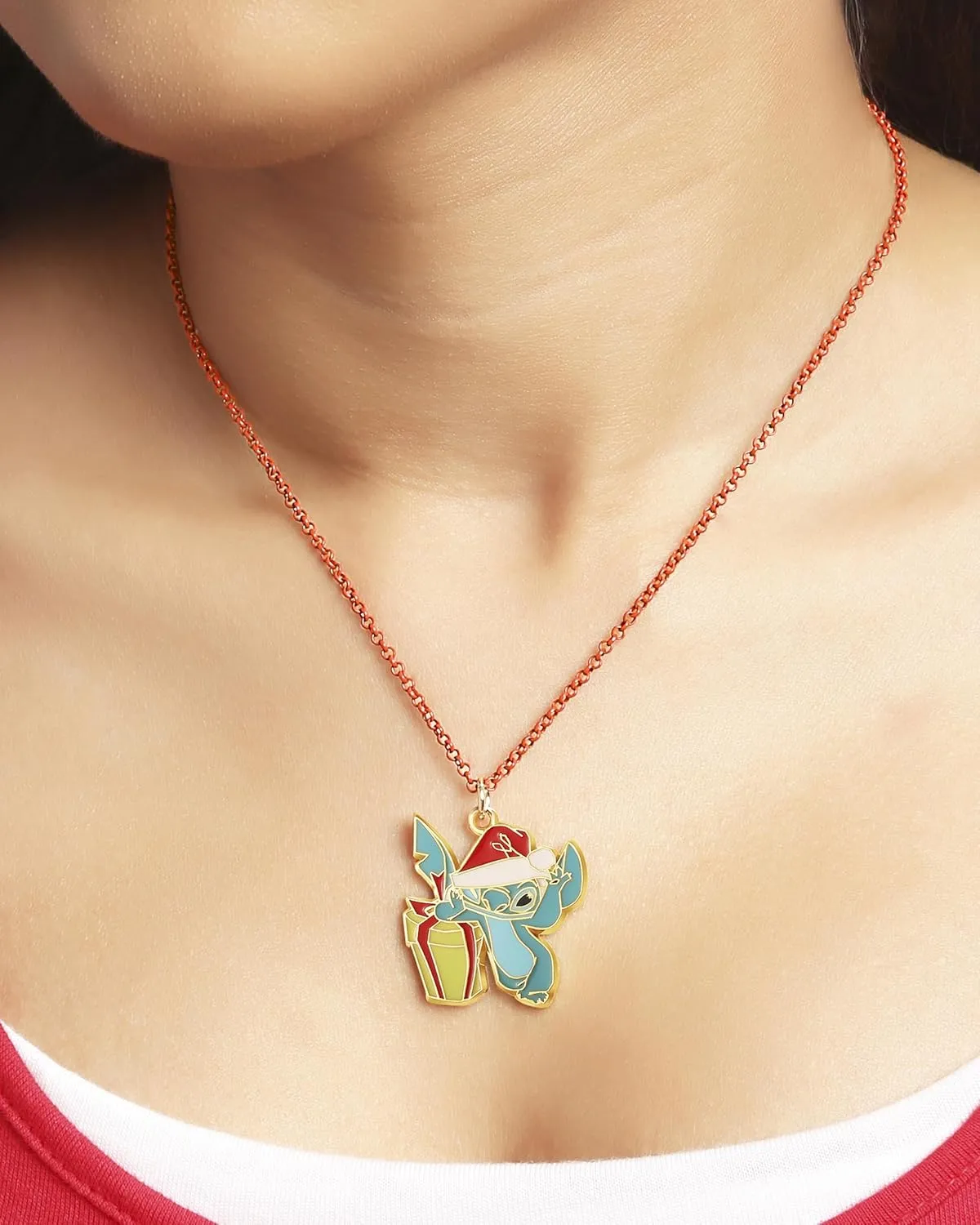 Disney Lilo & Stitch Jewelry Set Collection  16 3 Stitch Necklaces with Christmas and Flower Charm Earrings, Officially Licensed