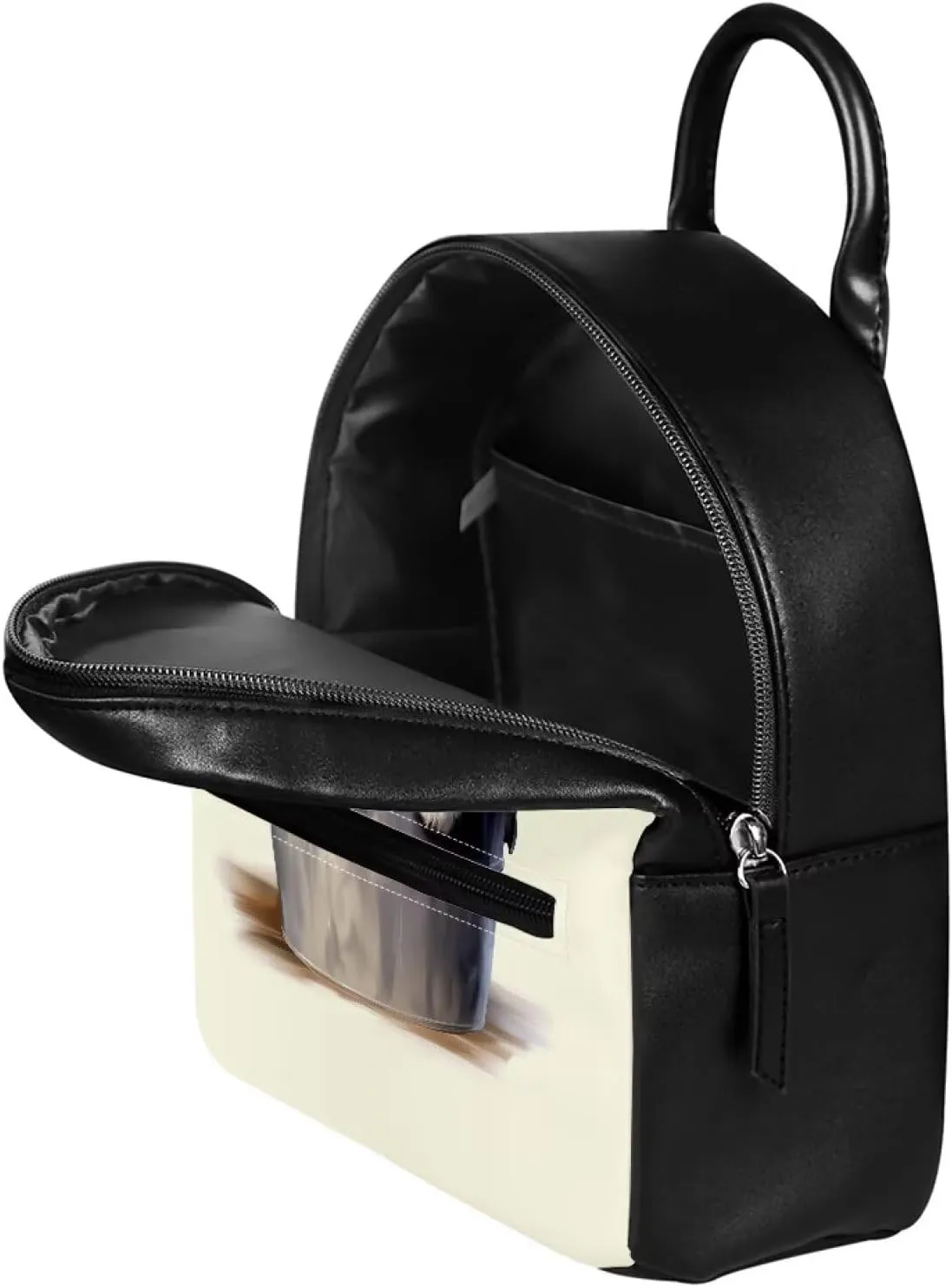 Dog Mini Backpack for Women Pu Leather Small Backpack with Zipper 3D Puppy Shoulder Bag Waterproof Western Backpack Purse for Girls Sports Bags Small Travel Tote Bags Gym Bags