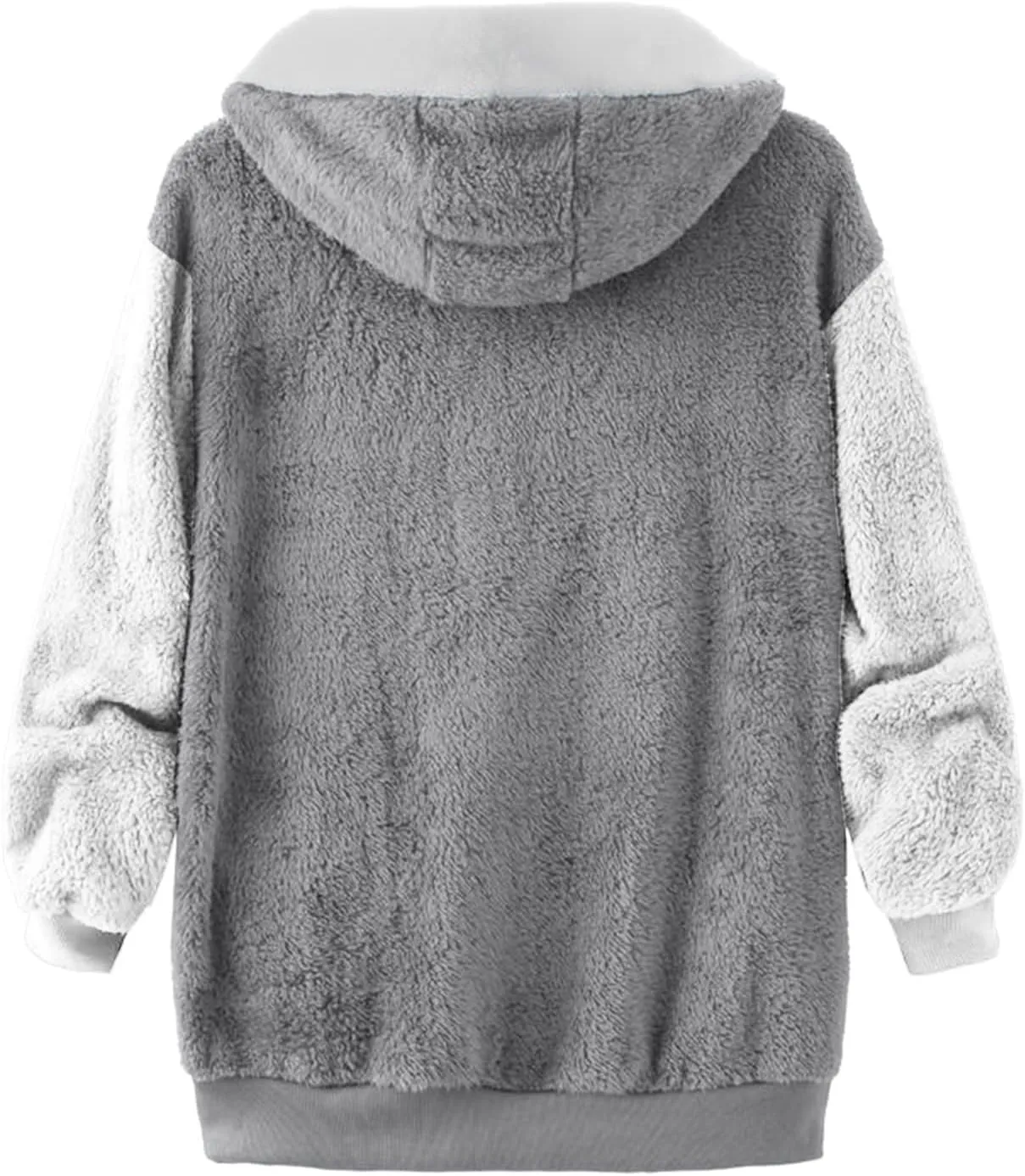 DOLKFU Women Oversized Winter Coat Jacket Zip Up Hooded Coats Shaggy Fleece Open Front Jackets Thick Sherpa Lined Warm Tops