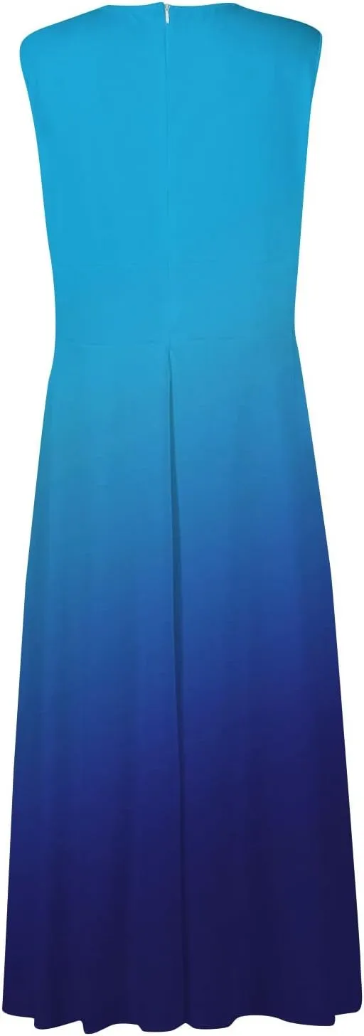 Dresses for Women 2024 Sleeveless Wrap V Neck Beach Dresses Flowy Ruched Floral Print Maxi Dress Flowy Boho Dress