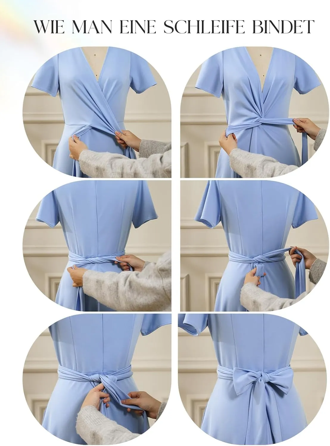 DRESSTELLS Women's Cocktail Dress with Pockets 2025, Twist Knot Ruched Wrap Dresses, V Neck & Bow Tie