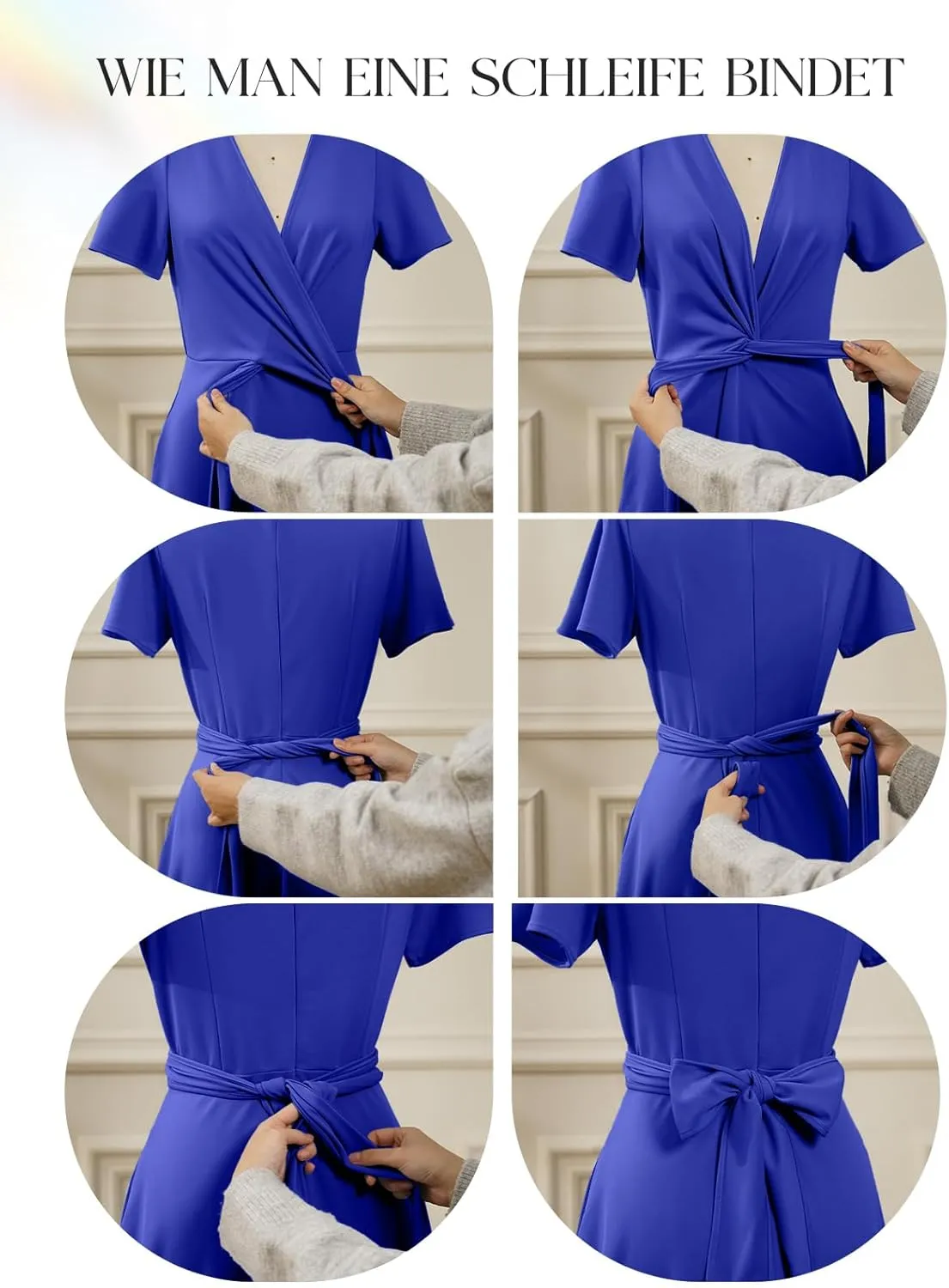 DRESSTELLS Women's Cocktail Dress with Pockets 2025, Twist Knot Ruched Wrap Dresses, V Neck & Bow Tie