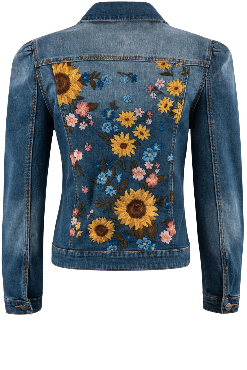 Driftwood Sunflower Denim Jacket