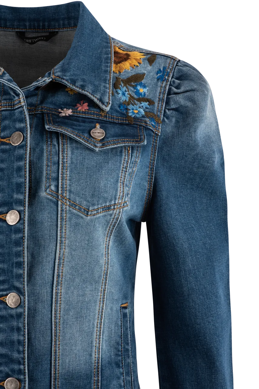 Driftwood Sunflower Denim Jacket