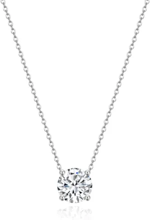 EAMTI 925 Sterling Silver Gold Plated Necklaces for Women Oval Cut Solitaire 1 Carat CZ Pendant Necklace | Dainty Glod Necklaces for Women