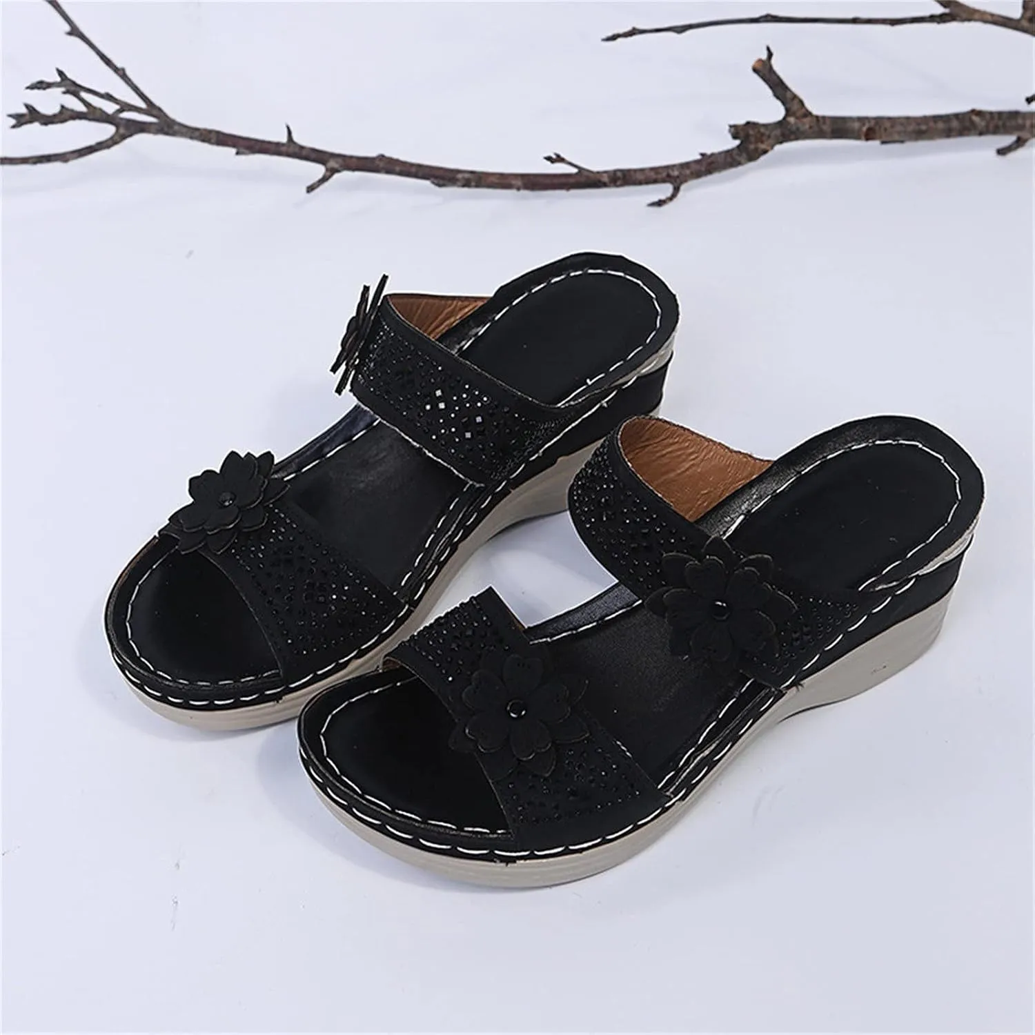 Eduavar Walking Sandals Women Comfort, Womens Sandals Dressy Comfortable Sandals Open Toe Slip On Walking Sandals Shoes